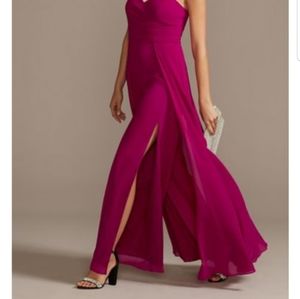Marina Sweetheart Sleeveless Overlay Jumpsuit